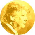 Donald Trump, US president, illustration with round shape