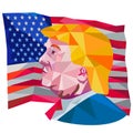 Donald Trump USA Flag Low Polygon