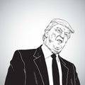 Donald Trump Vector Illustration Drawing. October 31, 2017 Royalty Free Stock Photo