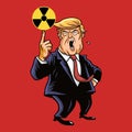 Donald Trump Vector with Nuclear Sign Symbols. March 28, 2017 Royalty Free Stock Photo