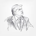 Donald trump vector sketch portrait isolated Royalty Free Stock Photo