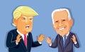 Donald Trump Versus Joe Biden Vector Caricature Royalty Free Stock Photo