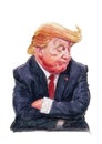 Donald Trump watercolor  illustration portrait Royalty Free Stock Photo