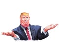 Donald Trump watercolor  illustration portrait Royalty Free Stock Photo