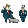 Donald Trump and Xi Jinping. Cartoon Vector Illustration. July 29, 2017