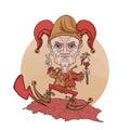 Donald Tusk Caricature - presented as a fool, a twit Royalty Free Stock Photo