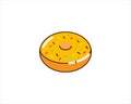 Illustration graphic of pineapple jam fravored donuts with attractive colors and sprinkles meses