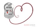 Donate blood concept with Blood Bag and heart. 3d Illustration Royalty Free Stock Photo