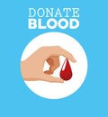 donate blood hand with drop Royalty Free Stock Photo