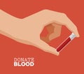 donate blood hand holding tube test