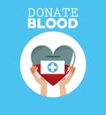 donate blood hand holds heart Royalty Free Stock Photo