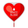 Donate blood. Medical and healthcare concept bag in shape of heart Royalty Free Stock Photo