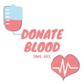 Donate Blood save life illustration on white background. Royalty Free Stock Photo