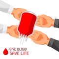 Donate blood save life. Medical and healthcare concept