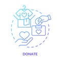 Donate blue gradient concept icon Royalty Free Stock Photo