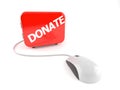 Donate box with computer mouse