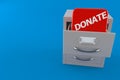 Donate box inside archive Royalty Free Stock Photo