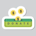 Donate button with coin and dollar Royalty Free Stock Photo