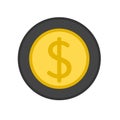 Donate button with dollar coin icon Royalty Free Stock Photo