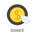 Donate button with dollar coin icon Royalty Free Stock Photo