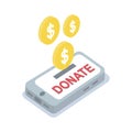 Donate button with dollar sign Royalty Free Stock Photo