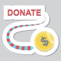 Donate button with dollar sign. Royalty Free Stock Photo