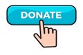 Donate button and finger click cursor. Donation concept Royalty Free Stock Photo