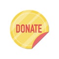 Donate button with gold coin Royalty Free Stock Photo