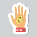 Donate buttons set. Help icon donation Royalty Free Stock Photo