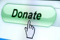 Donate button and hand cursor