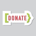 Donate button. Help icon donation