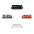 Donate button icon in cartoon,black style isolated on white background. Charity and donation symbol stock vector