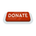 Donate button icon in cartoon style isolated on white background.