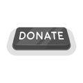 Donate button icon in monochrome style isolated on white background. Charity and donation symbol stock vector