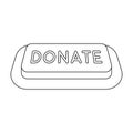 Donate button icon in outline style isolated on white background.