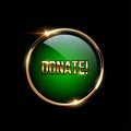 Donate button realistic vector illustration