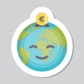 Donate sticker with Earth emoji