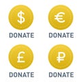 Donate button vector icon