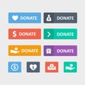 Donate button vector set