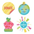 Donate buttons set. Help icon donation Royalty Free Stock Photo