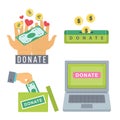 Donate buttons set. Help icon donation Royalty Free Stock Photo