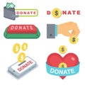 Donate buttons set. Help icon donation Royalty Free Stock Photo