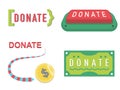 Donate buttons set. Help icon donation Royalty Free Stock Photo