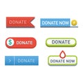 Donate buttons vector set. Royalty Free Stock Photo