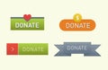 Donate buttons vector set illustration help icon donation gift charity isolated support design sign contribute Royalty Free Stock Photo