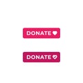 Donate buttons for web and apps, vector design