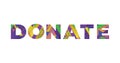 Donate Concept Retro Colorful Word Art Illustration