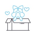 donate doll line icon, outline symbol, vector illustration, concept sign