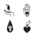 Donate hand illustration.