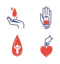 Donate hand illustration.